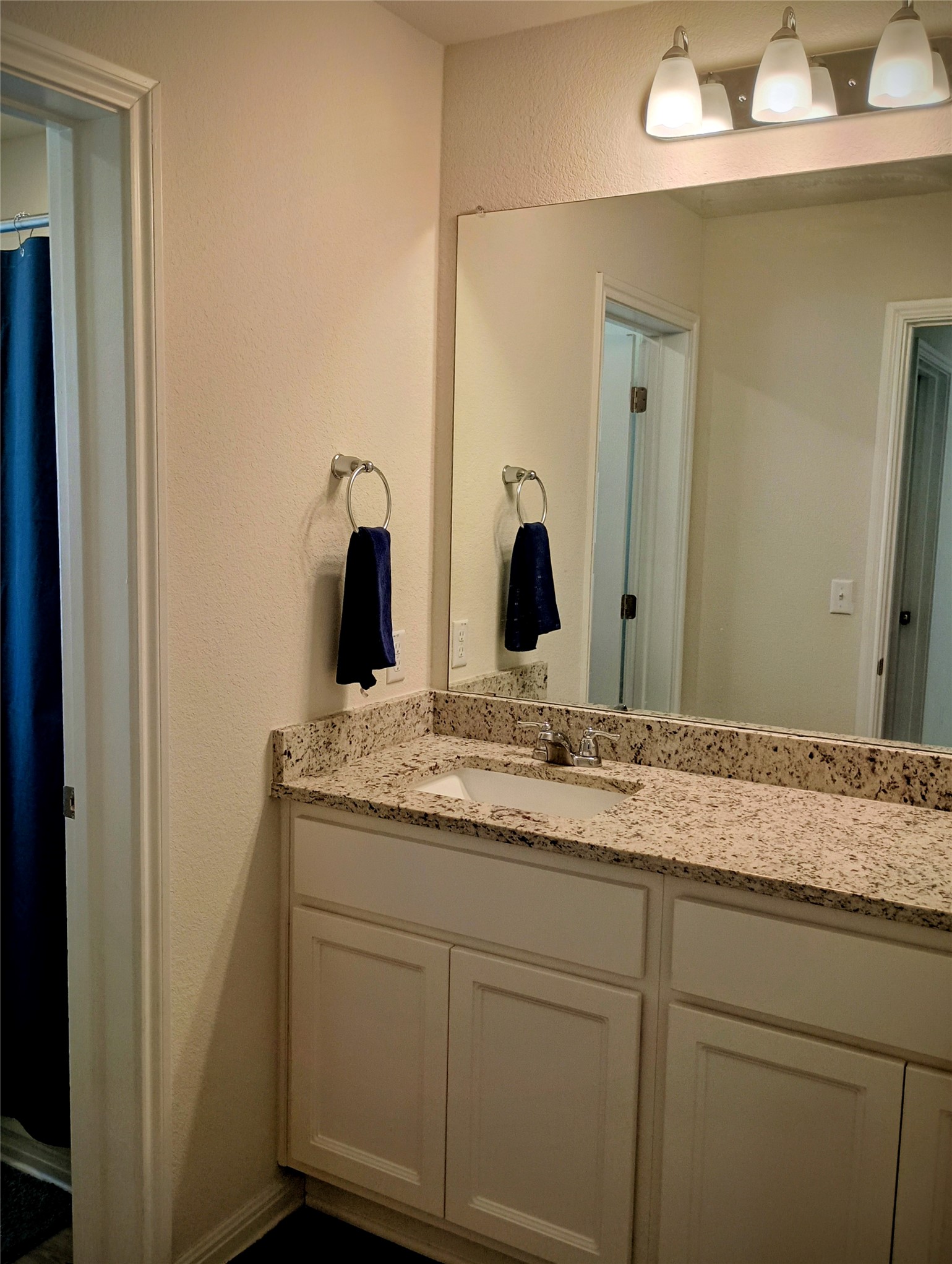 10615 Ridan Way Buda, TX 78610 - Photo 17 of 21 Bathroom featuring vanity and a textured wall