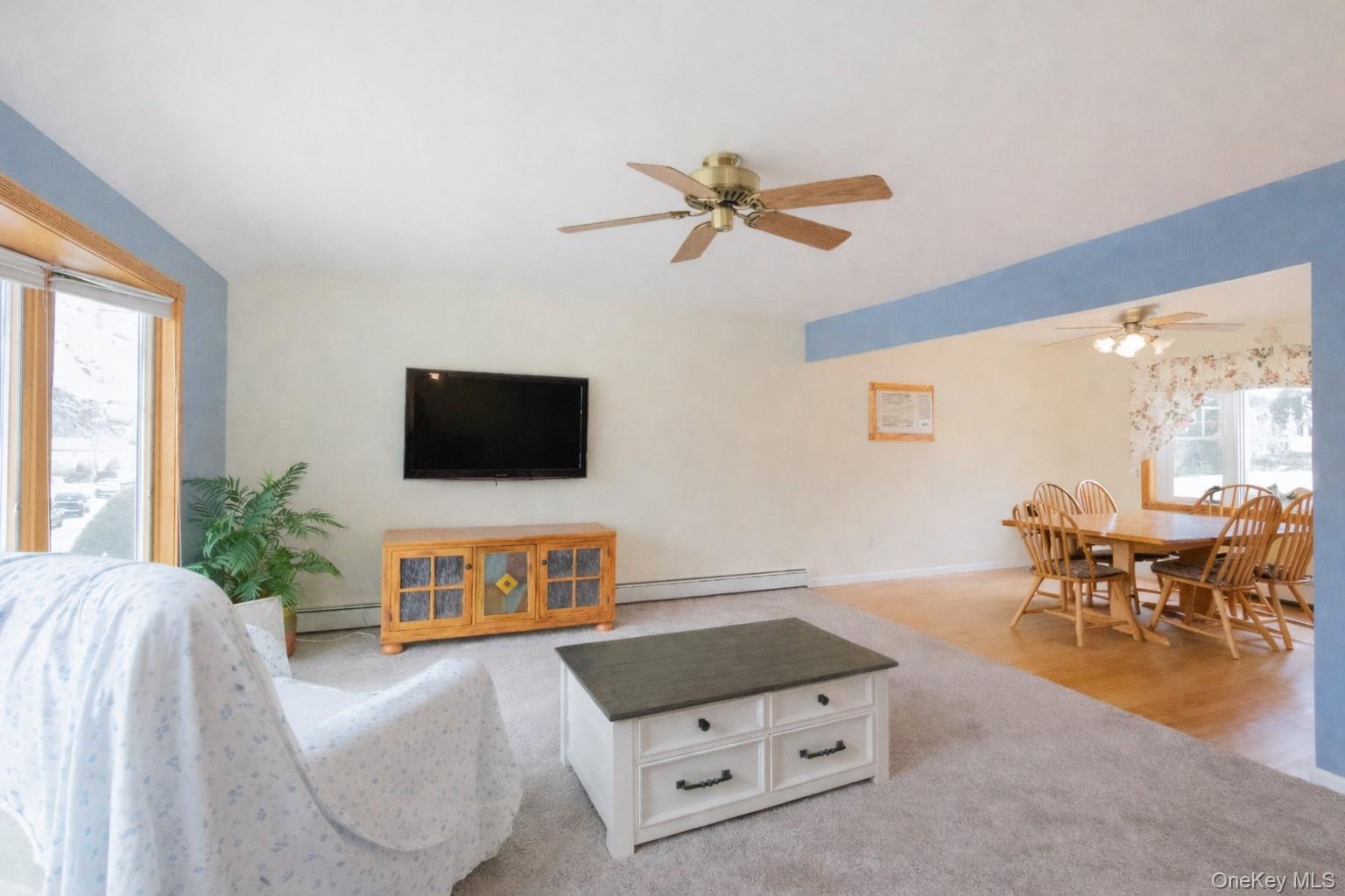 4 Manchester Drive Bethpage, NY 11714 - Photo 4 of 26 a living room with furniture and a flat screen tv