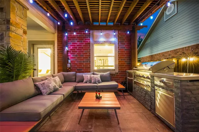 a outdoor space with furniture