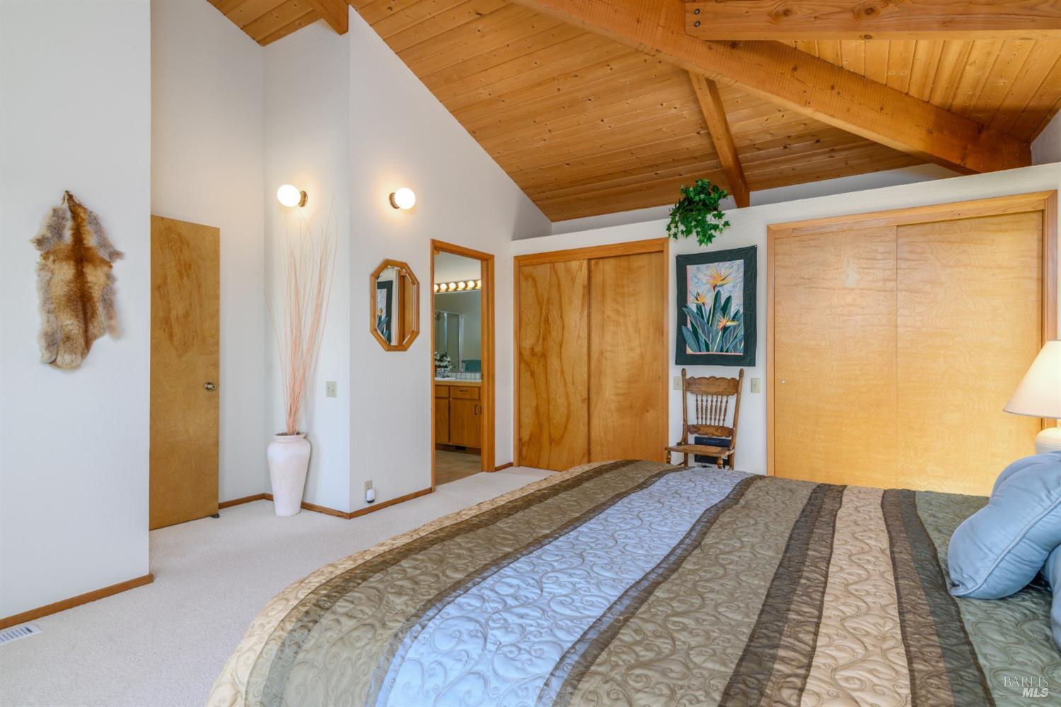 267 Sea Stack The Sea Ranch, CA 95497 - Photo 27 of 35 a bedroom with a bed and a walk in closet