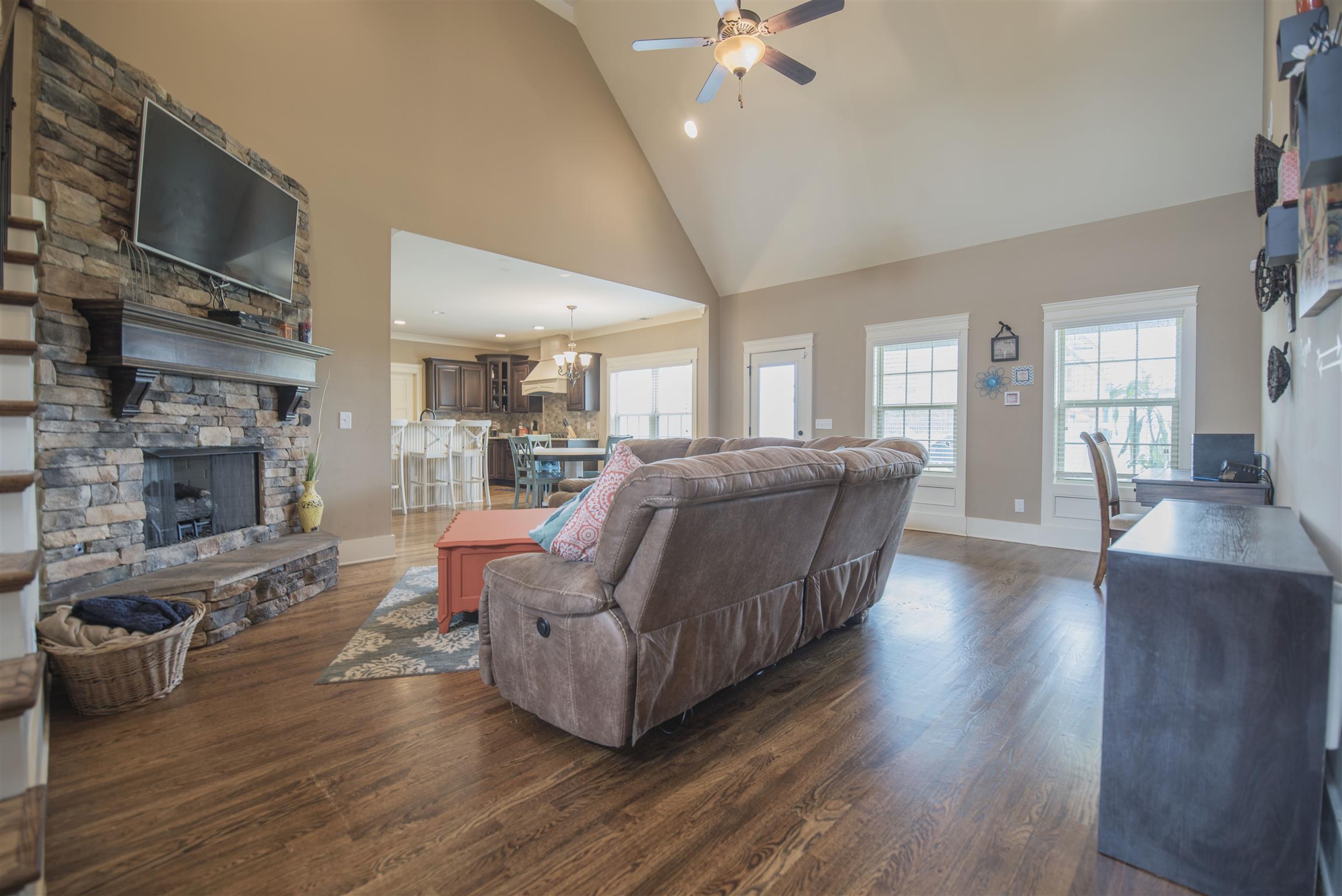8160 Mona Road Murfreesboro, TN 37129 - Photo 5 of 29 The living room offers the same soaring ceilings as the entry way