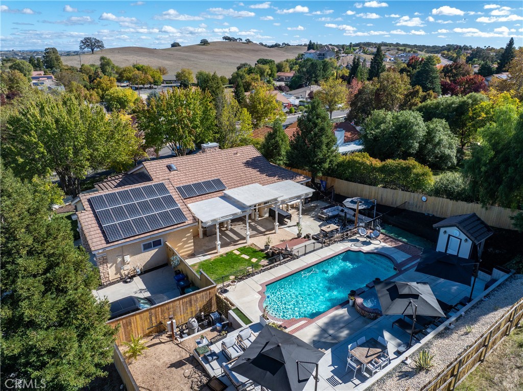 1329 Crown Way Paso Robles, CA 93446 - Photo 47 of 57 an aerial view of a house with a garden