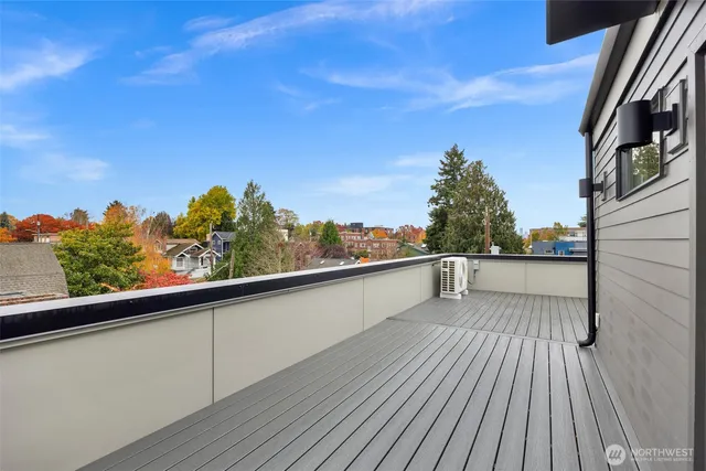 a view of balcony with furniture