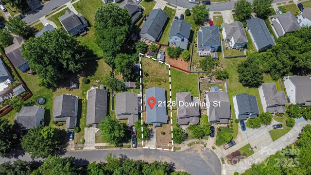 an aerial view of multiple house