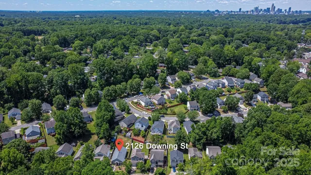an aerial view of multiple house