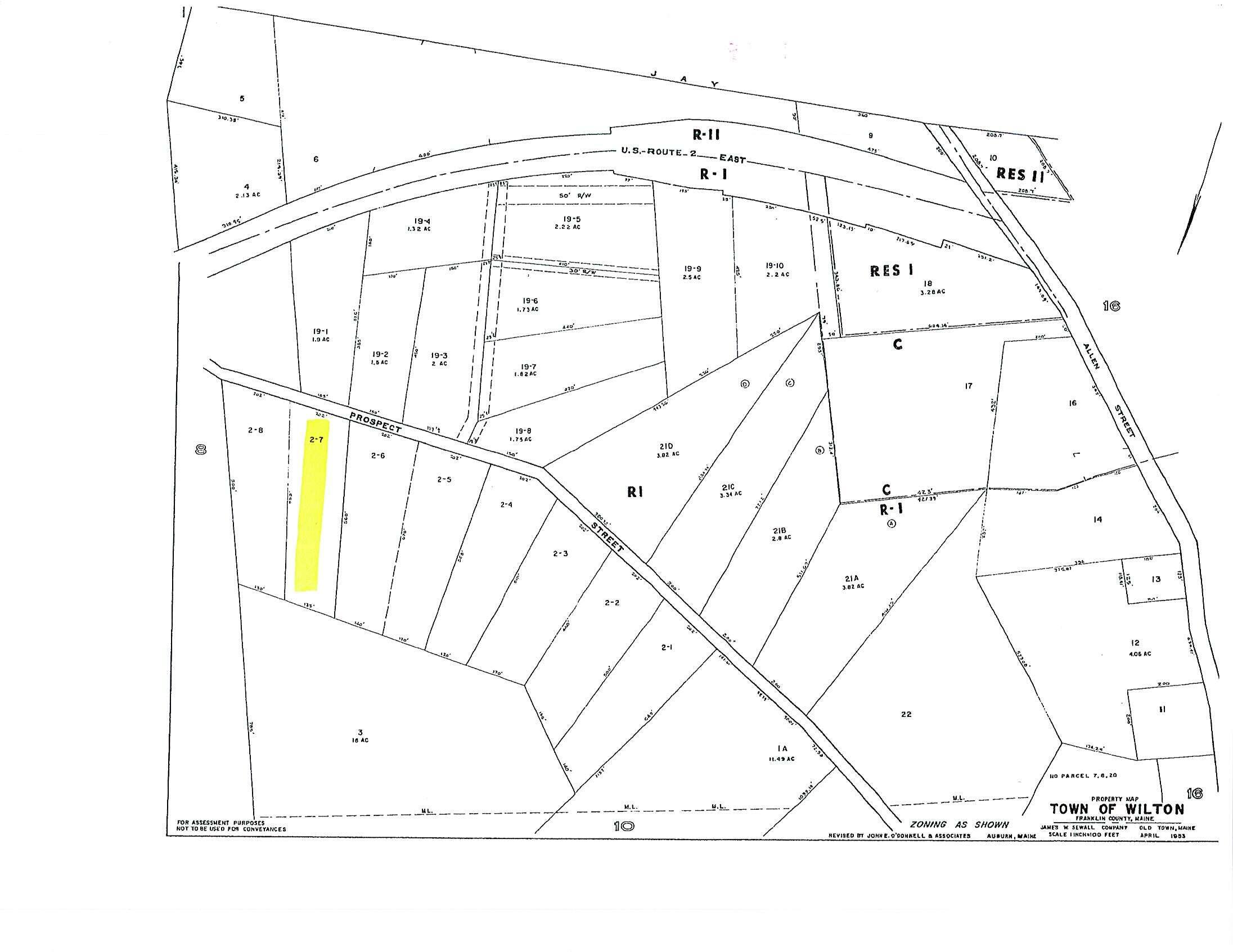 Lot 2.7 Prospect Street Wilton, ME 04294 - Photo 2 of 2 Tax Map