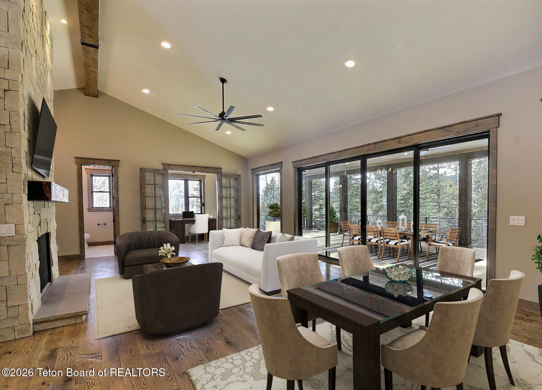 5727 Forest Ridge Road Victor, ID 83455 - Photo 7 of 76 Great Room - Virtual Staging