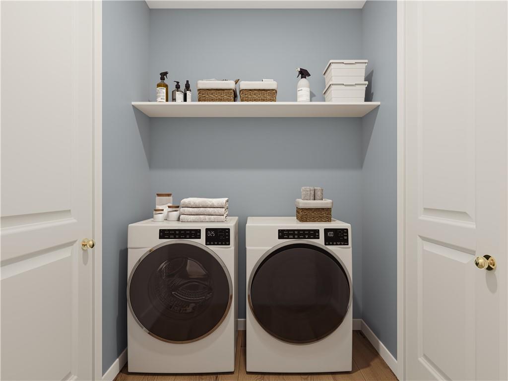 102 Ramsgate Road, Unit ANDOVER Cranberry Township, PA 16066 - Photo 12 of 23 a utility room with dryer and washer