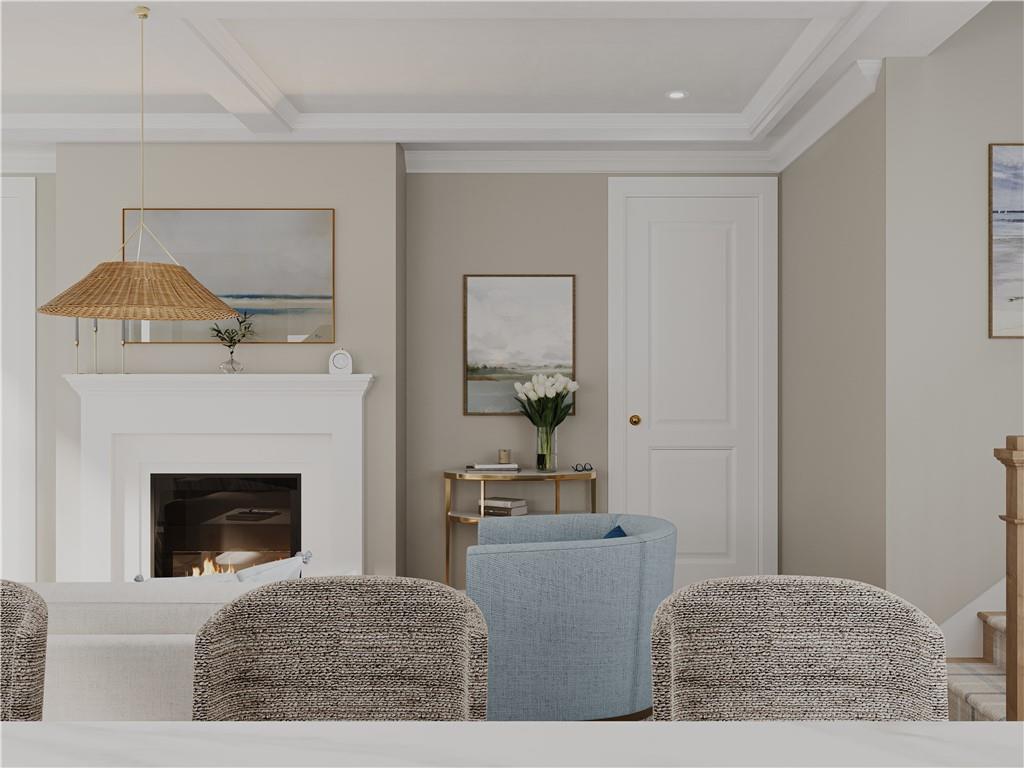 102 Ramsgate Road, Unit ANDOVER Cranberry Township, PA 16066 - Photo 8 of 23 a living room with furniture and a fireplace