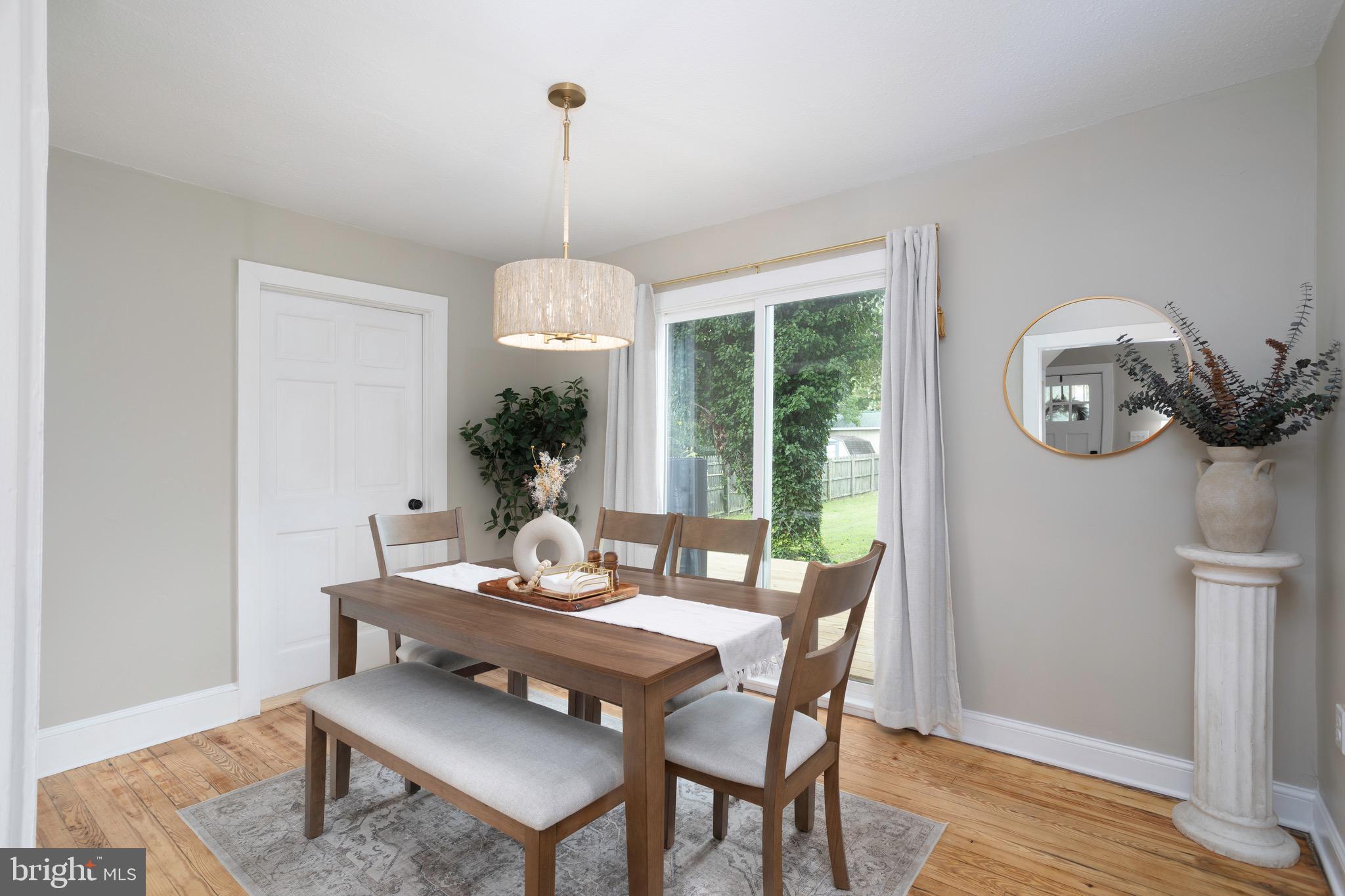 529 North 6th Street Denton, MD 21629 - Photo 6 of 21 a dining room with furniture a chandelier and wooden floor