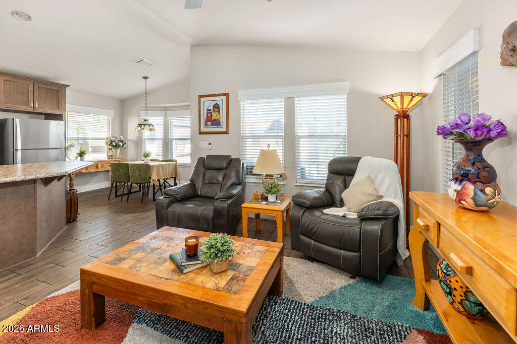8865 East Baseline Road, Unit 1241 Mesa, AZ 85209 - Photo 9 of 30 9 great room layout - vaulted ceilings