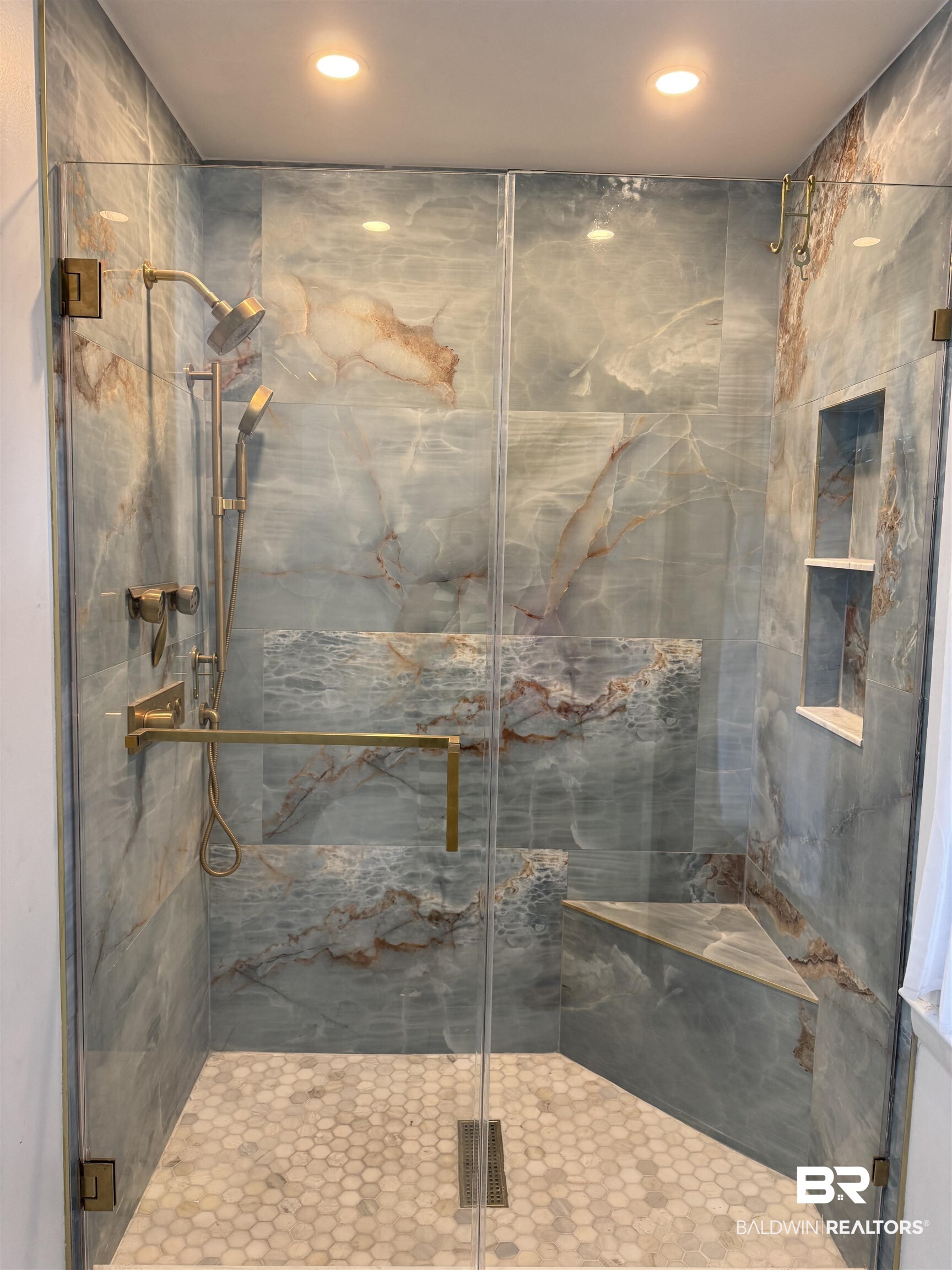 159 Conway Drive West Mobile, AL 36608 - Photo 21 of 24 Full bath featuring a marble finish shower and recessed lighting