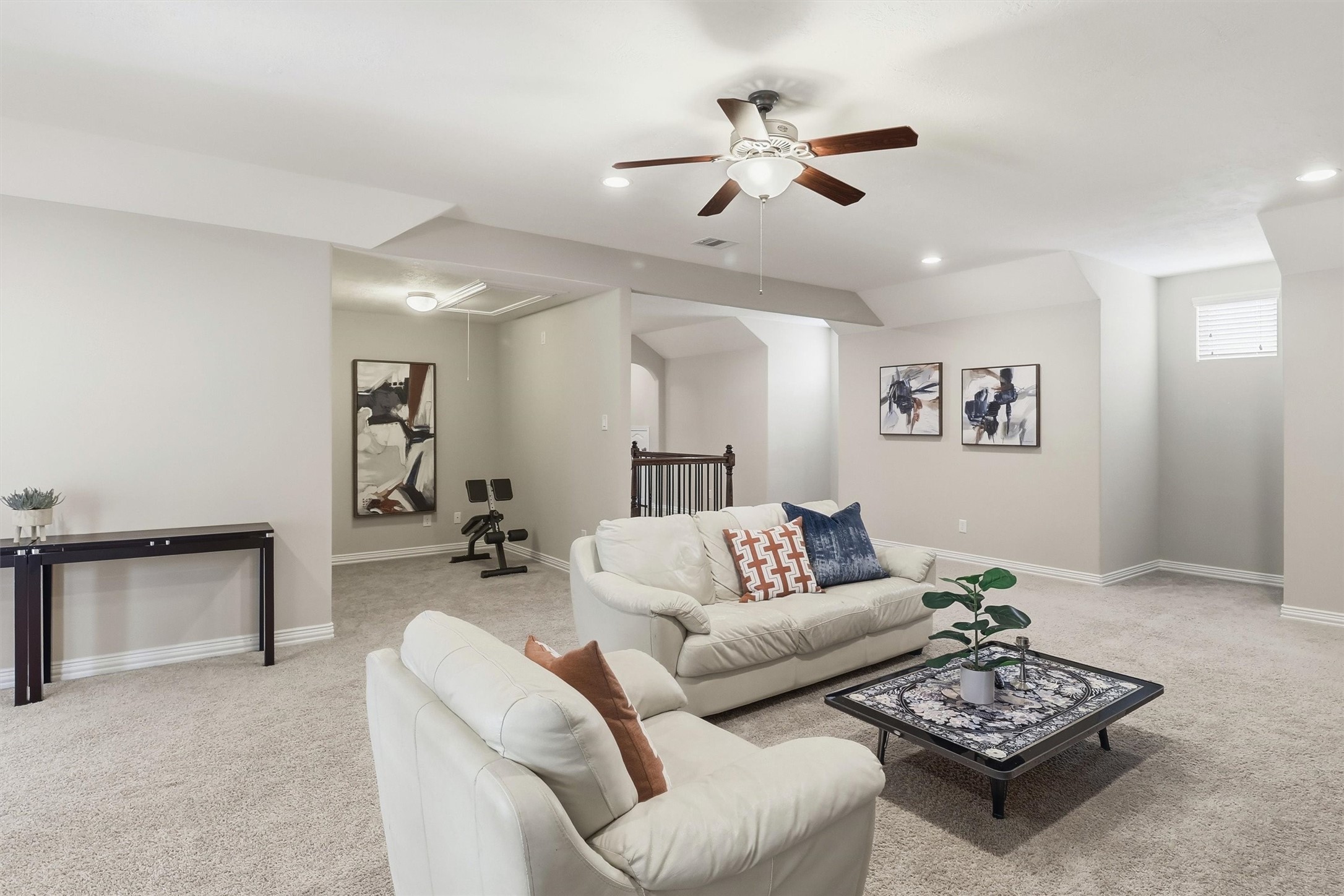 3219 Cotton Ranch Drive Katy, TX 77494 - Photo 27 of 45 Another view showcases the incredible scale of this upstairs retreat, making it ideal for entertaining, movie nights, or everyday relaxation.