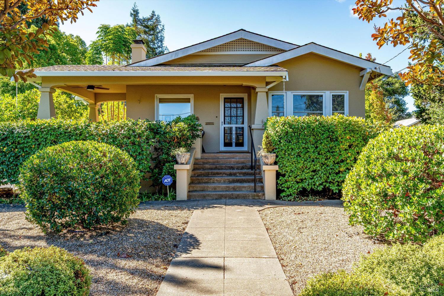 1709 Spring Mountain Road St. Helena, CA 94574 - Photo 47 of 48 a front view of a house with garden