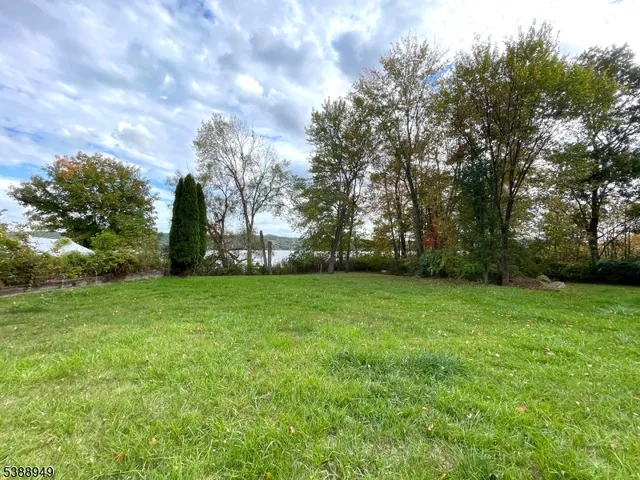 a view of a field of grass and trees