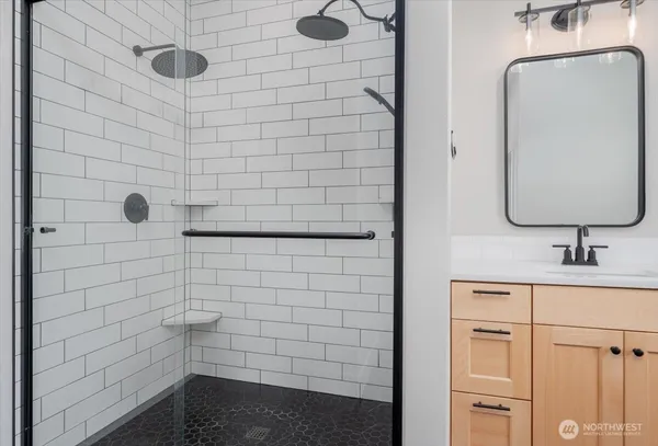 a bathroom with a shower