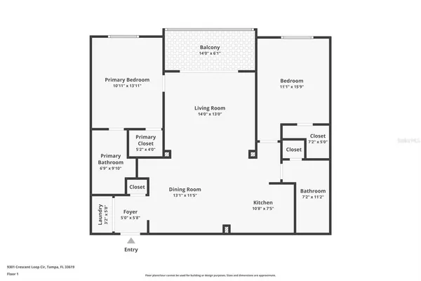 $1,695 | 9301 Crescent Loop Circle, Unit 206, Tampa, FL 33619