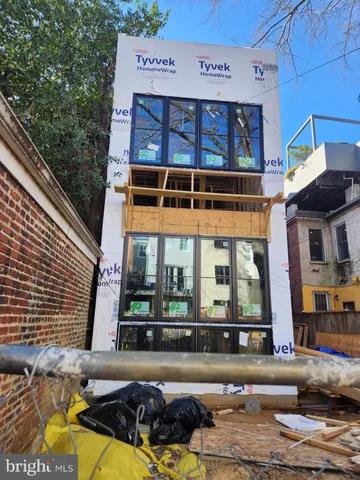 a view of a building with large windows