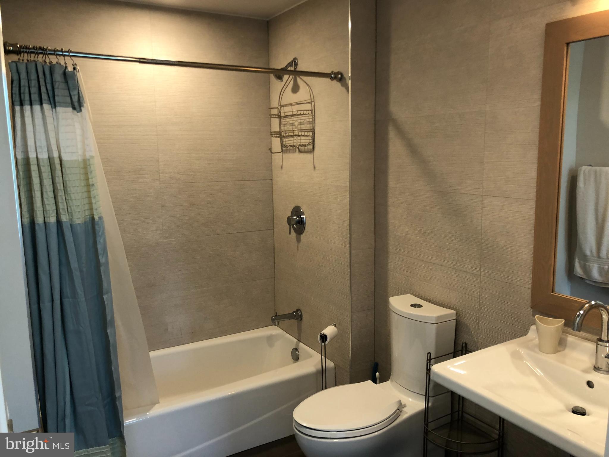 525 Water Street Southwest, Unit 308 Washington, DC 20024 - Photo 18 of 24 a bathroom with a sink a toilet and shower