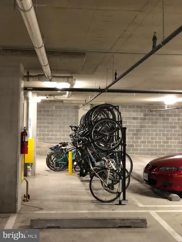 a car parked in a parking garage