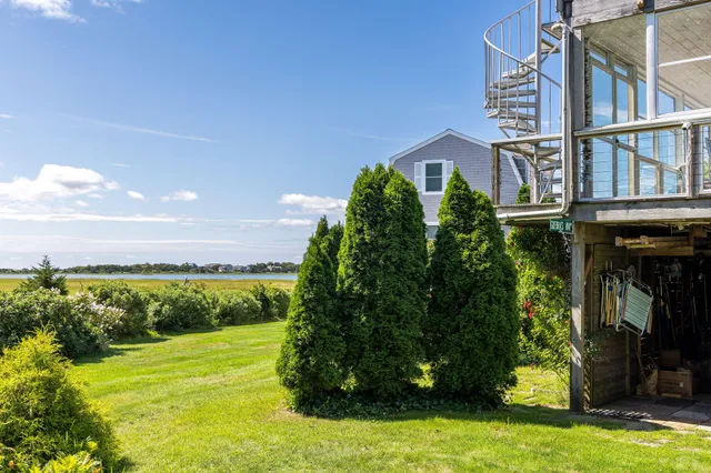 a view of a big yard next to a yard