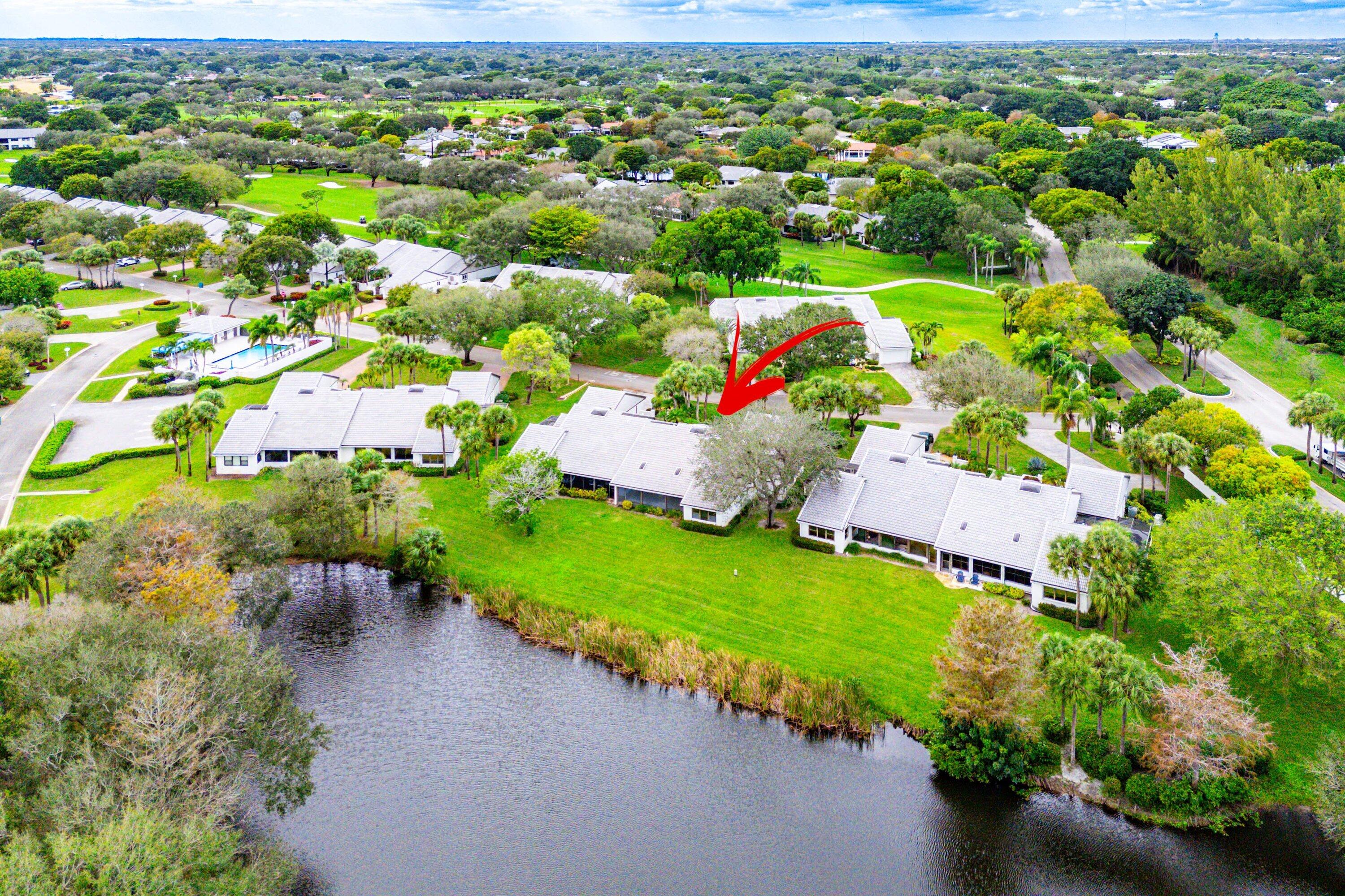 6 Clubhouse Lane Boynton Beach, FL 33436 - Photo 69 of 76 an aerial view of a houses with outdoor space and street view