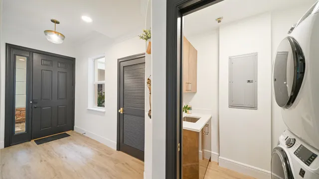 a picture of a room with a white wall and a picture of white