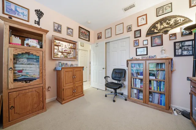 a view of a bench in a yard