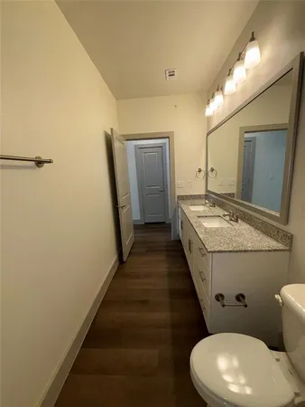 a bathroom with sink and mirror