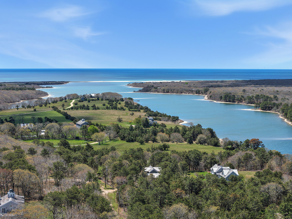 82 Oyster Pond Road Edgartown, MA 02539 - Photo 27 of 53 an aerial view of a houses with a lake view