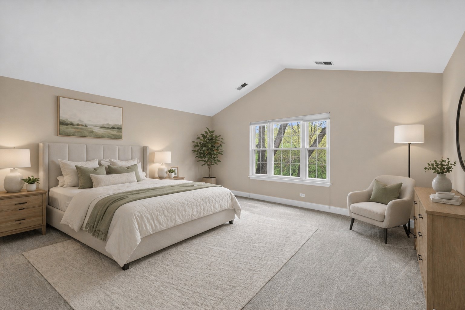 802 Butternut Lane, Unit C Mount Prospect, IL 60056 - Photo 22 of 36 a spacious bedroom with a bed and a couch