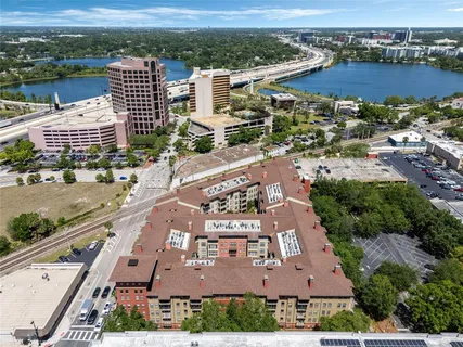 an aerial view of a city