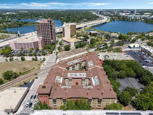 an aerial view of a city