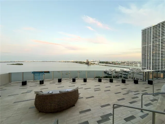 a view of a lake with outside space