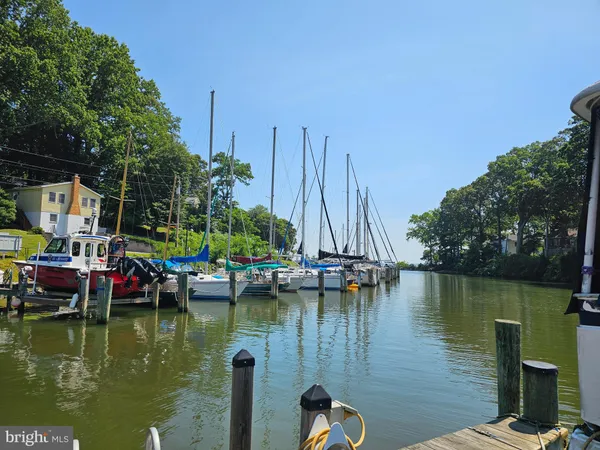 a view of a lake with boats