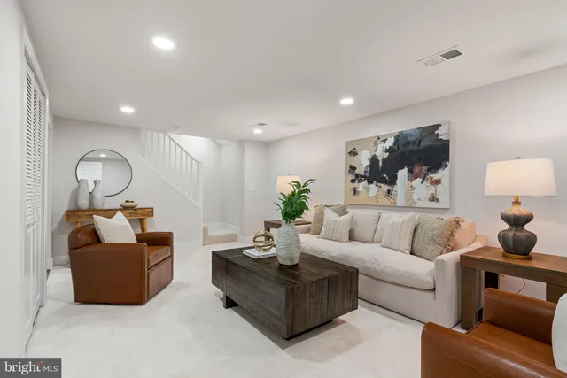 a living room with furniture