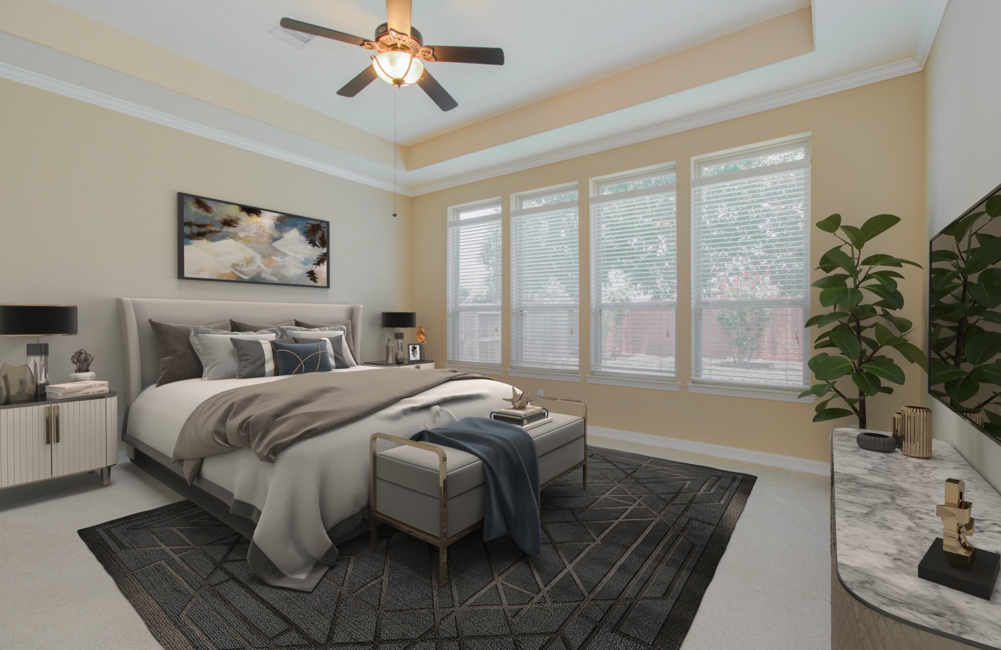 3938 May Ridge Lane Sugar Land, TX 77479 - Photo 18 of 40 a bedroom with bed and large windows