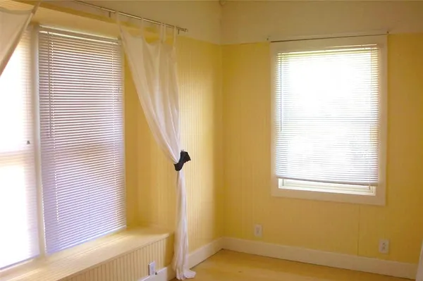 a view of a bathroom with a window