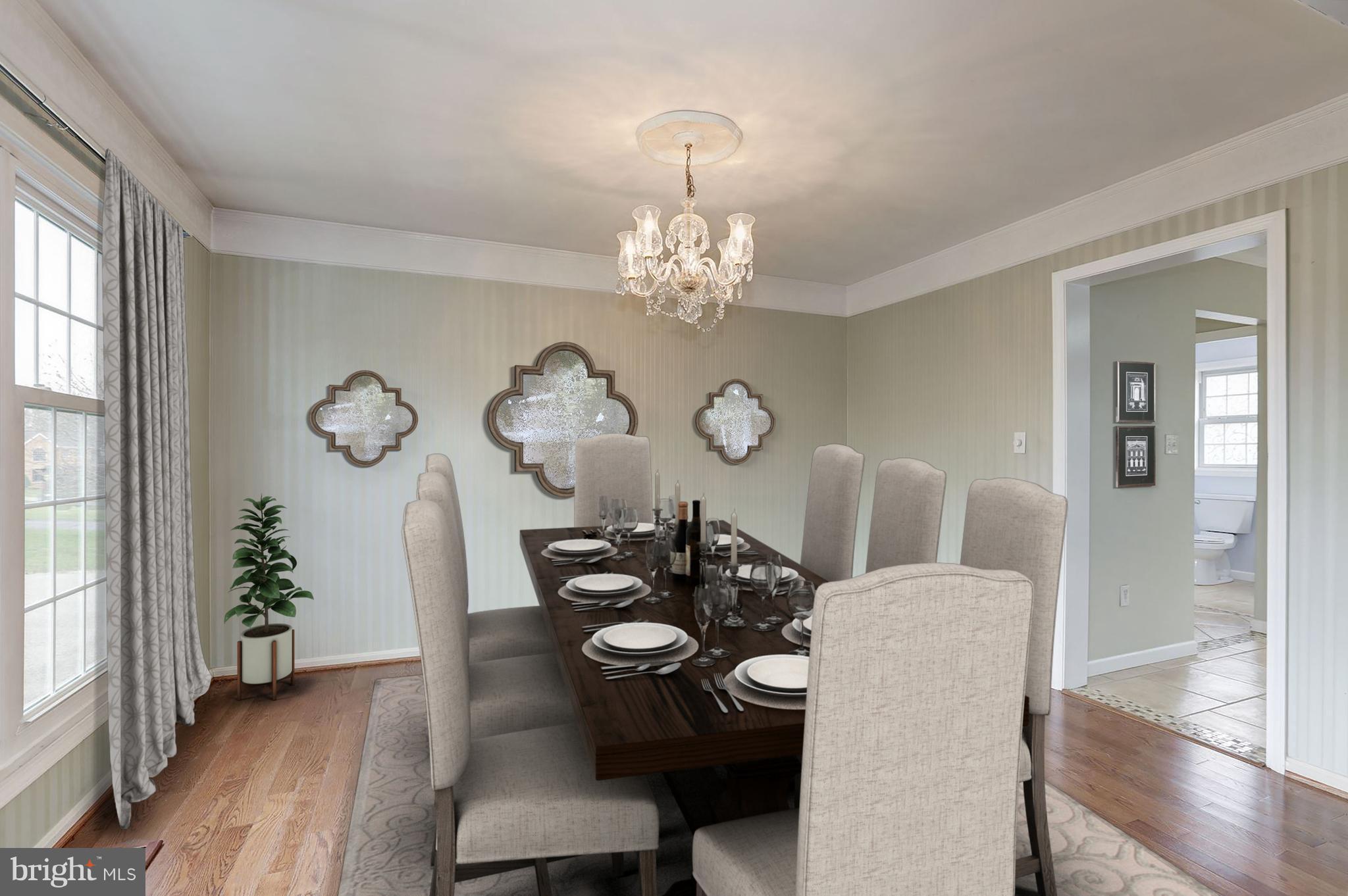 3504 Cedars Stable Road Davidsonville, MD 21035 - Photo 6 of 24 Dining Room with hardwood & crown molding