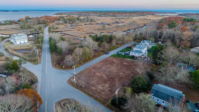 a view of a city and ocean view