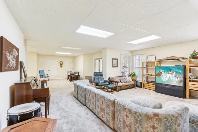 a living room with furniture and a couch