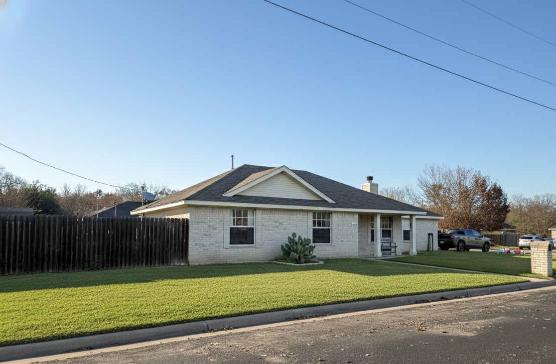 305 Maple Lane Elgin, TX 78621 - Photo 2 of 2 View of front of house with brick siding and a chimney