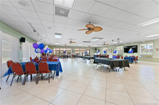 a view of a lake with sitting area