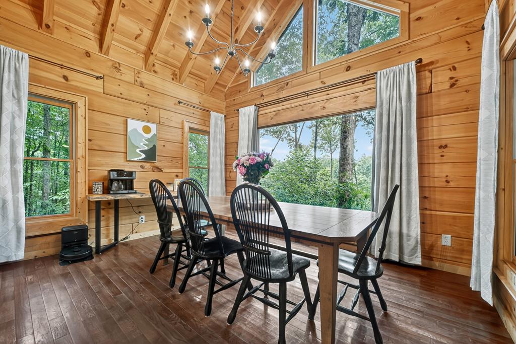 1134 Maggie Chapman Road Blue Ridge, GA 30513 - Photo 40 of 65 a dining room with furniture window and wooden floor