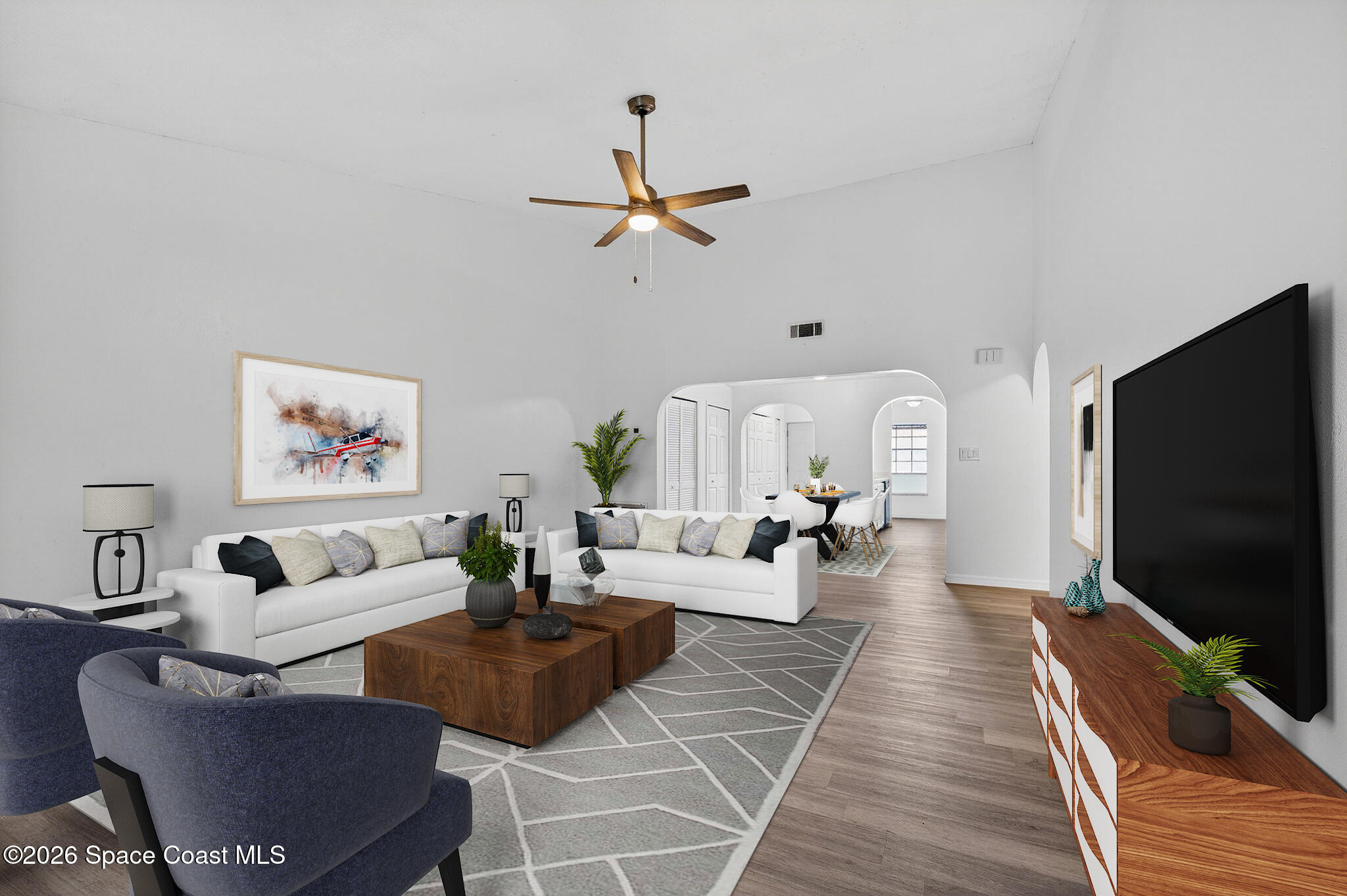 2107 Hidden Grove Lane, Unit 32B Merritt Island, FL 32953 - Photo 27 of 47 Family Room Virtually Staged