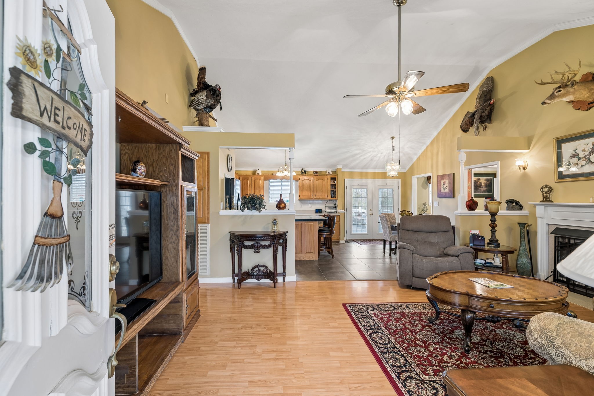 165 Pond Creek Road Summertown, TN 38483 - Photo 18 of 79 a living room with fireplace furniture and a rug