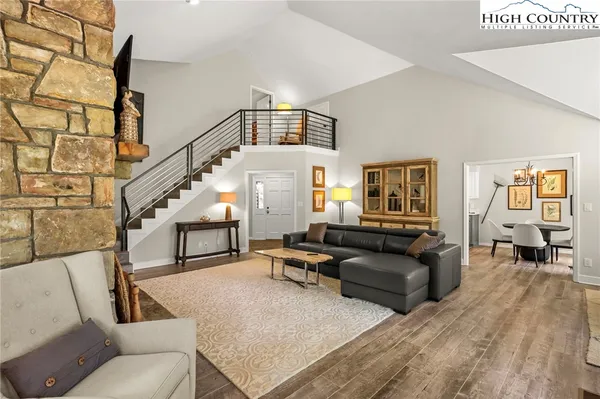 a living room with furniture