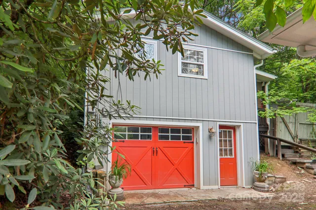 a front view of house with an outdoor space