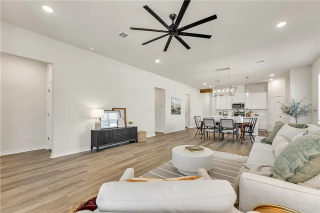 a living room with furniture