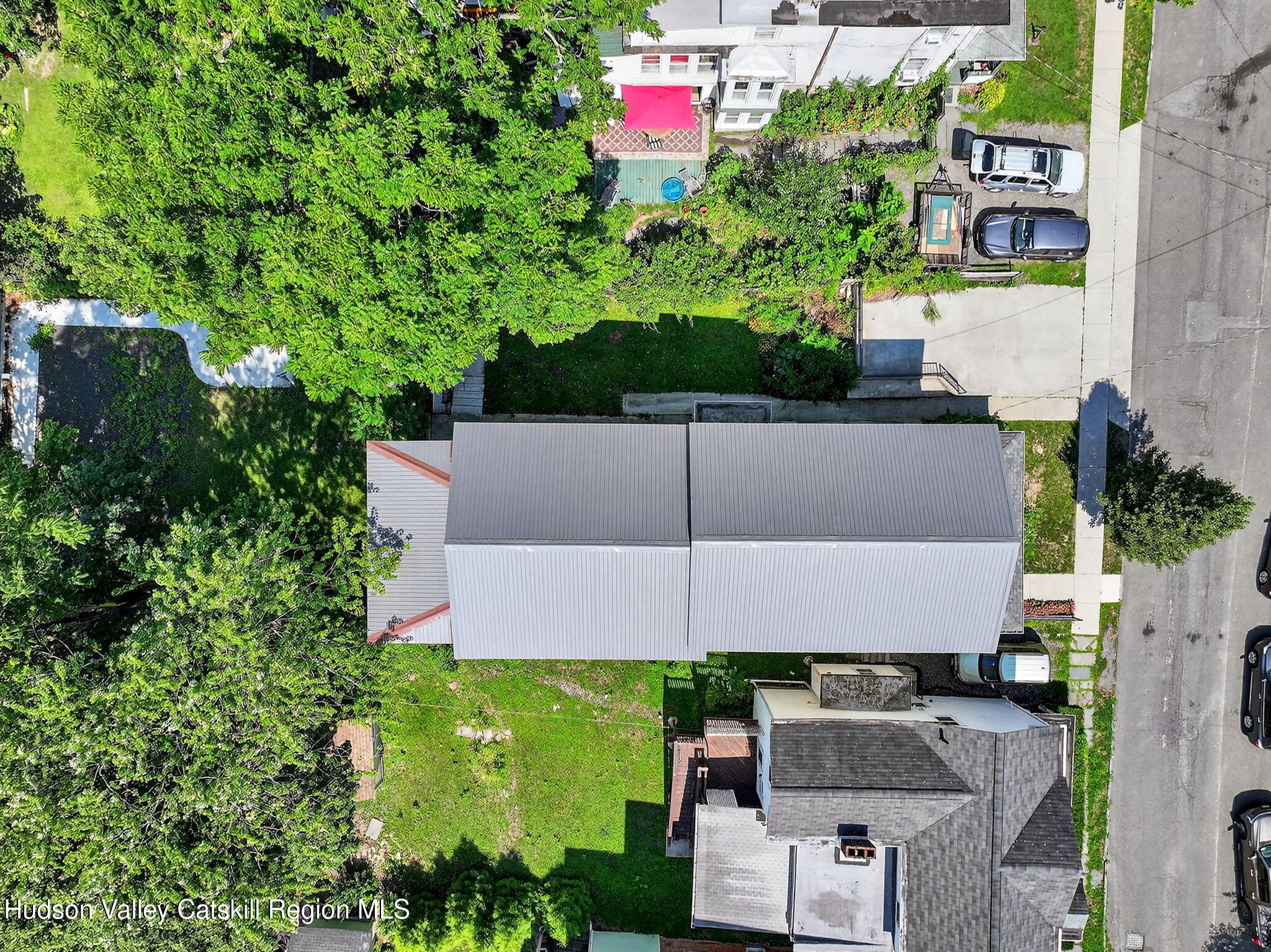 17 New Street Catskill, NY 12414 - Photo 90 of 92 an aerial view of house with yard swimming pool and outdoor seating